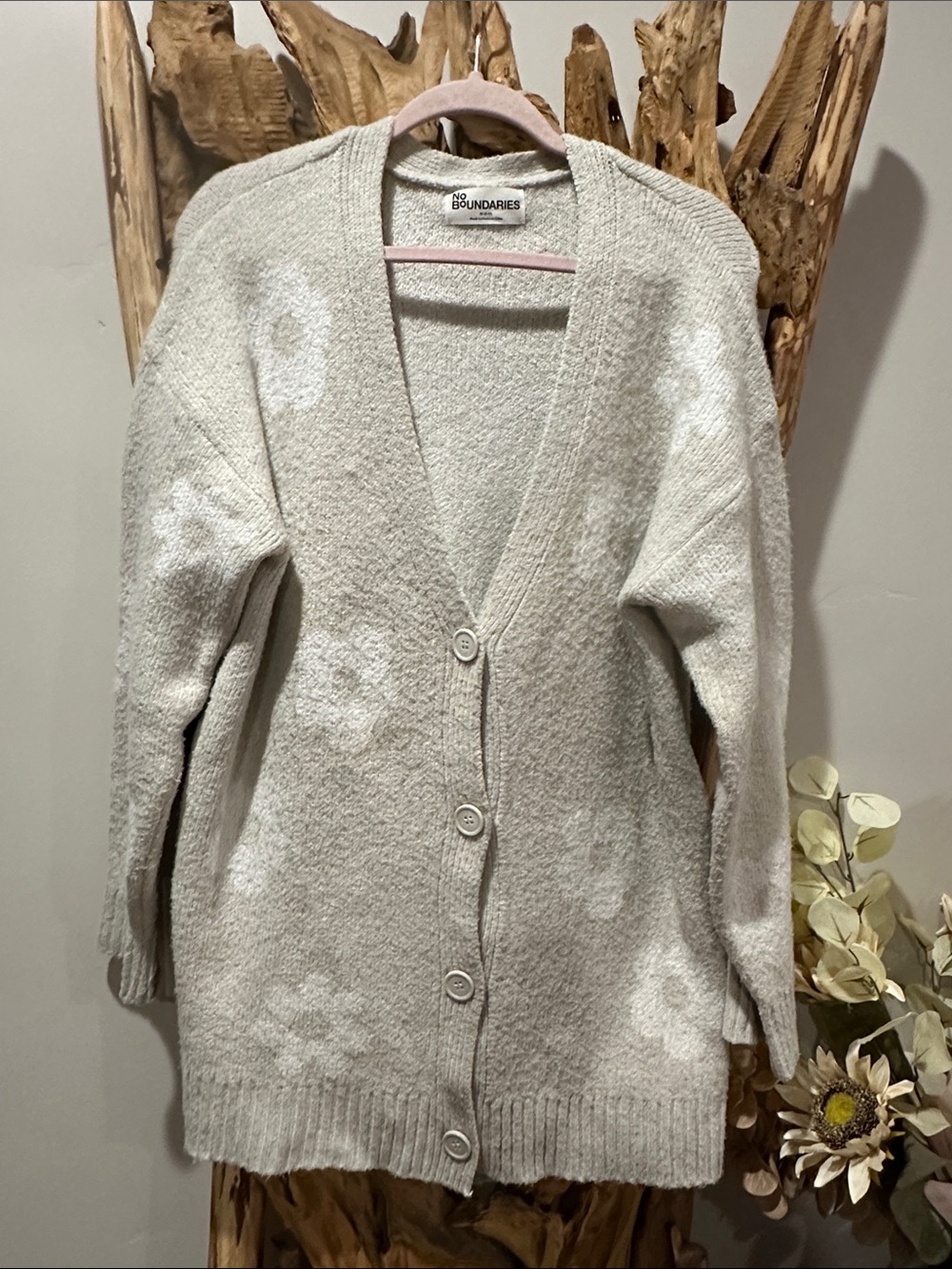 No Boundaries Cream Cozy Button-Up V-Neck Cardigan